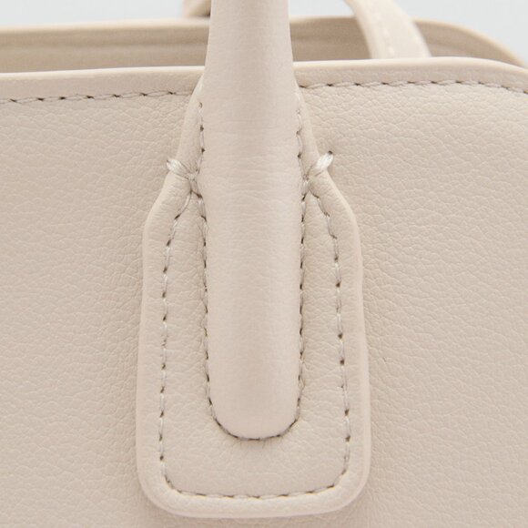 MANGO Off-White Double-Handle Bowling Bag/NWT - Picture 4 of 14